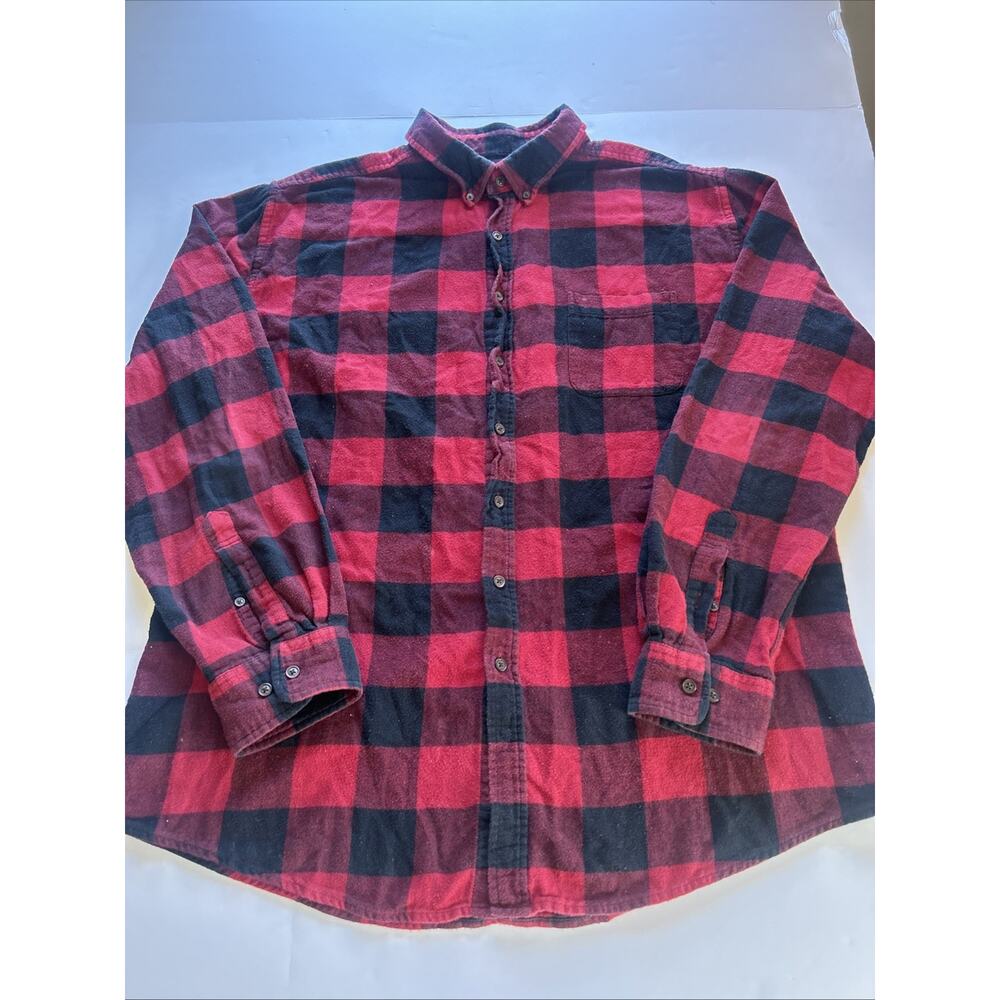 Croft&Borrow Red Pattern Button Up Flannel Size Xl - image 1